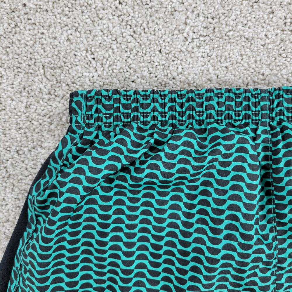 Nike Dri-Fit Swimwear Trunk Shorts Womens XS Black Green Elastic Waist Logo - Picture 7 of 12
